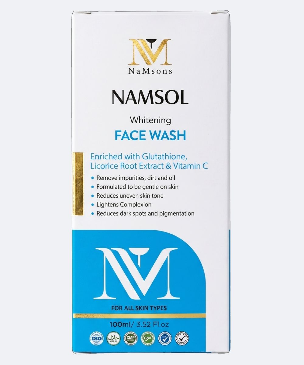 NAMSOL Whitening Face Wash for Deep Cleansing, Brightening & Dark Spots – 100ml 3 NaMsons NAMSOL Whitening Face Wash benefits for uneven skin tone and dark spots