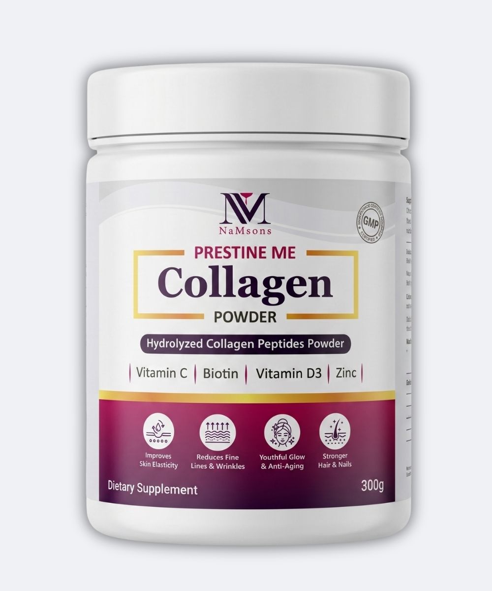 NaMsons Prestine Me Collagen Powder with Vitamin C, Biotin, Vitamin D3 & Zinc for Skin, Hair, Nails & Joints-300g 1 NaMsons Prestine Me Collagen Powder 300g front pack